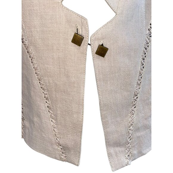 Extenzo Paris Beige Lace-Accent Womens Jacket Size 40 - Picture 9 of 12